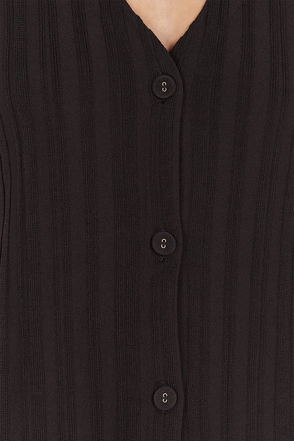SYLVIA BITTER CHOC LONGLINE VEST Clothing DISSH Boutiques 