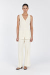 SYLVIA CREAM LONGLINE VEST