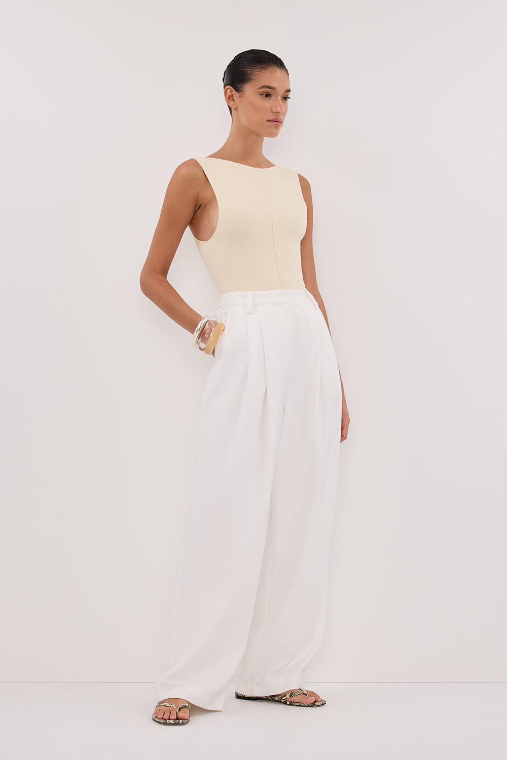 OWEN CREAM BOAT NECK TOP Clothing DISSH Boutiques 