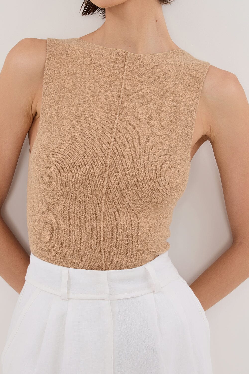 OWEN TAN BOAT NECK TOP Clothing DISSH Boutiques 