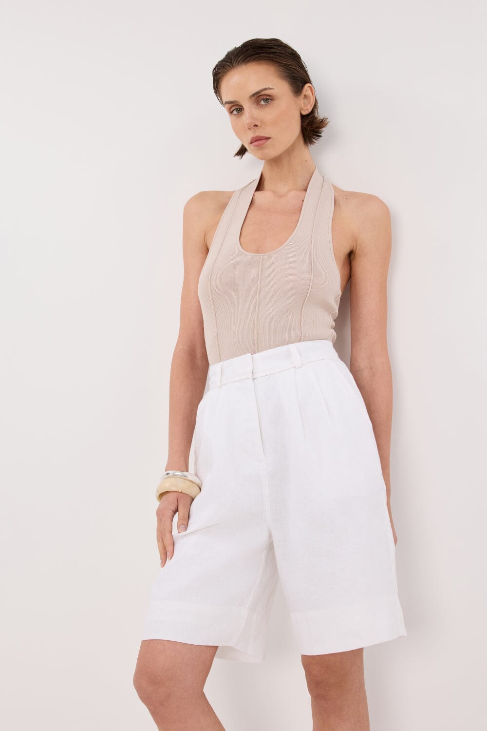 LISS STONE HALTER KNIT TOP Clothing DISSH Boutiques 