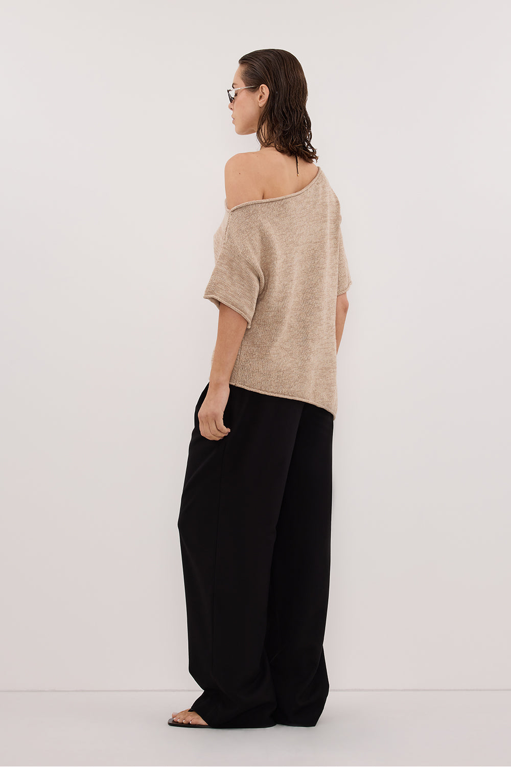 RICK NATURAL ASYM KNIT TOP Clothing DISSH Boutiques 