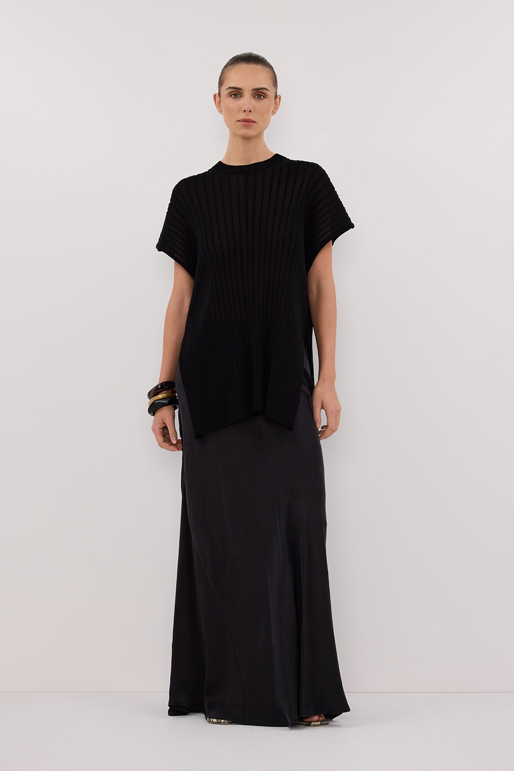 JADE BLACK SLEEVLESS KNIT TOP Clothing DISSH Boutiques XXS BLACK 