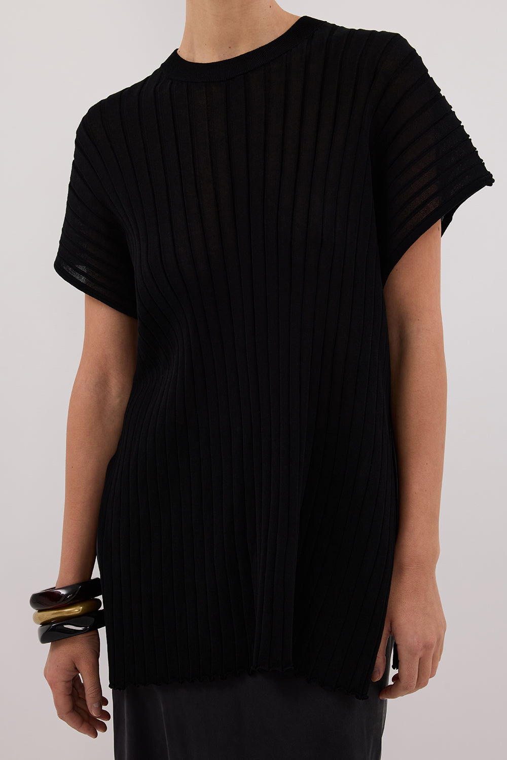 JADE BLACK SLEEVLESS KNIT TOP Clothing DISSH Boutiques 