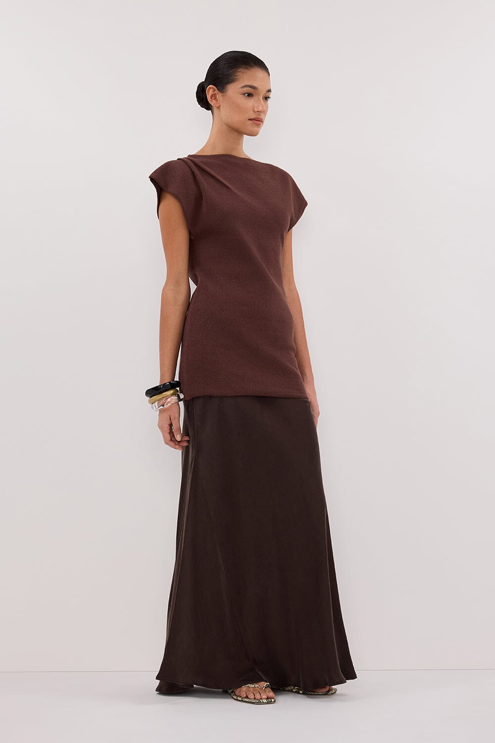 LIA WALNUT SLEEVELESS KNIT TOP Clothing DISSH Boutiques 