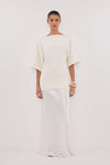 LIA IVORY SLEEVED KNIT TOP