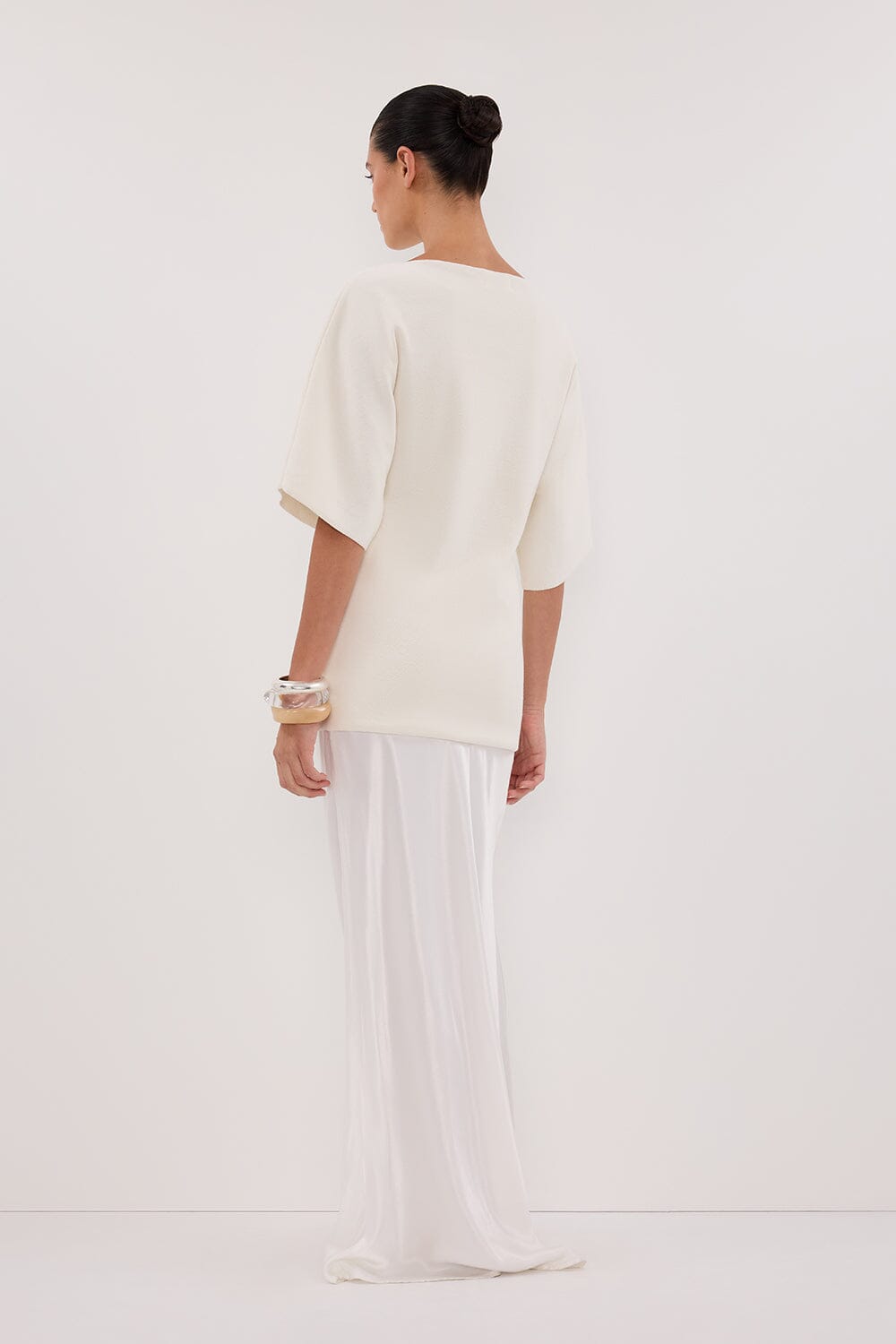 LIA IVORY SLEEVED KNIT TOP Clothing DISSH Boutiques 