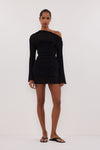 BOWIE BLACK LONG SLEEVE KNIT TOP