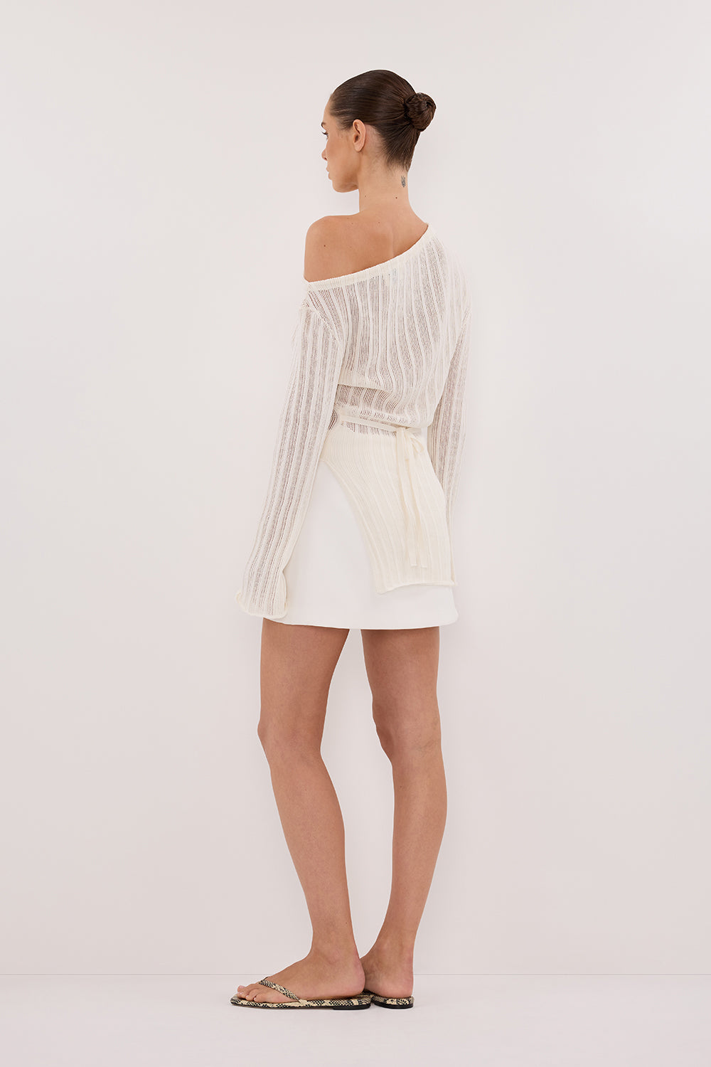 BOWIE IVORY LONG SLEEVE KNIT TOP Clothing DISSH Boutiques 