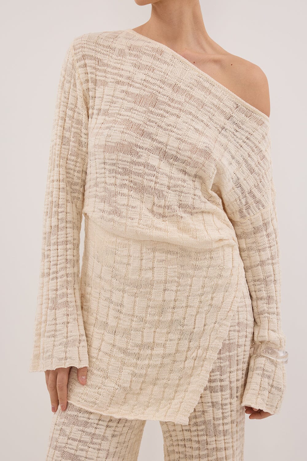 CIA NATURAL LONG SLEEVE KNIT TOP Clothing DISSH Boutiques 