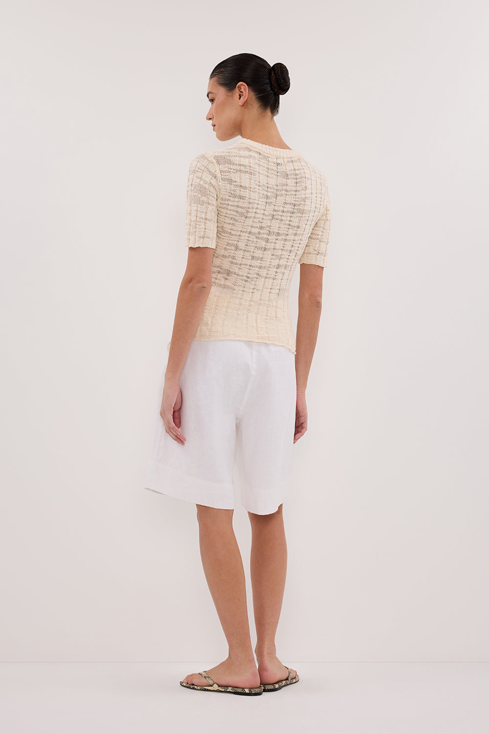 CIA NATURAL CAP SLEEVE KNIT TEE Clothing DISSH Boutiques 