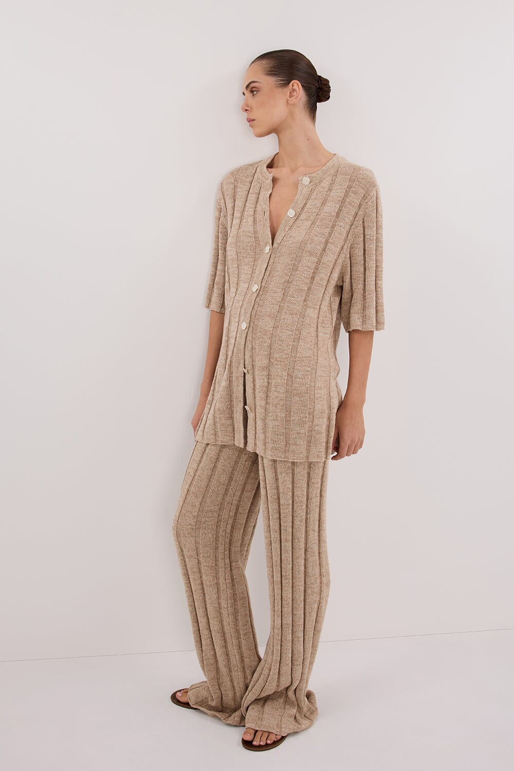 JAZZ NATURAL BUTTON KNIT SHIRT Clothing DISSH Boutiques 