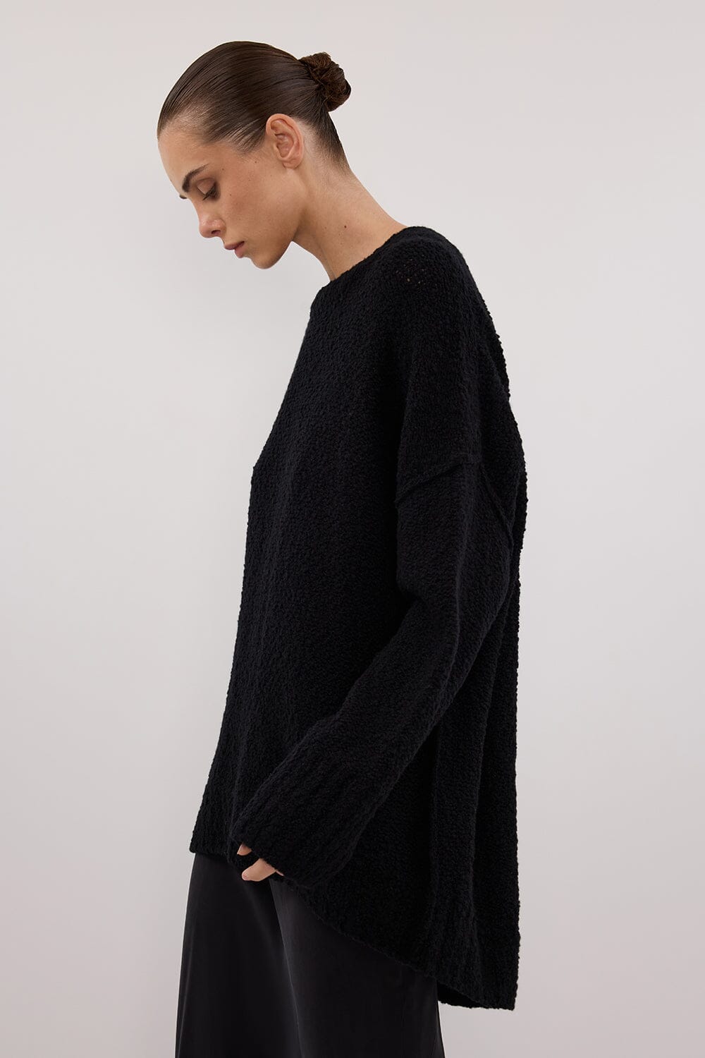 CICI BLACK LONGLINE JUMPER Clothing DISSH Boutiques 