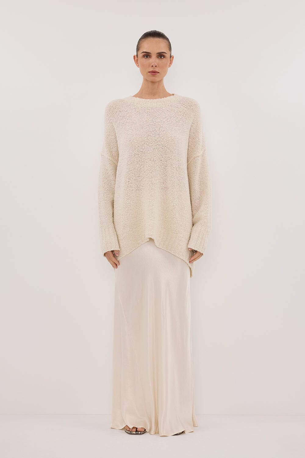 CICI CREAM LONGLINE JUMPER Clothing DISSH Boutiques XXS CREAM 