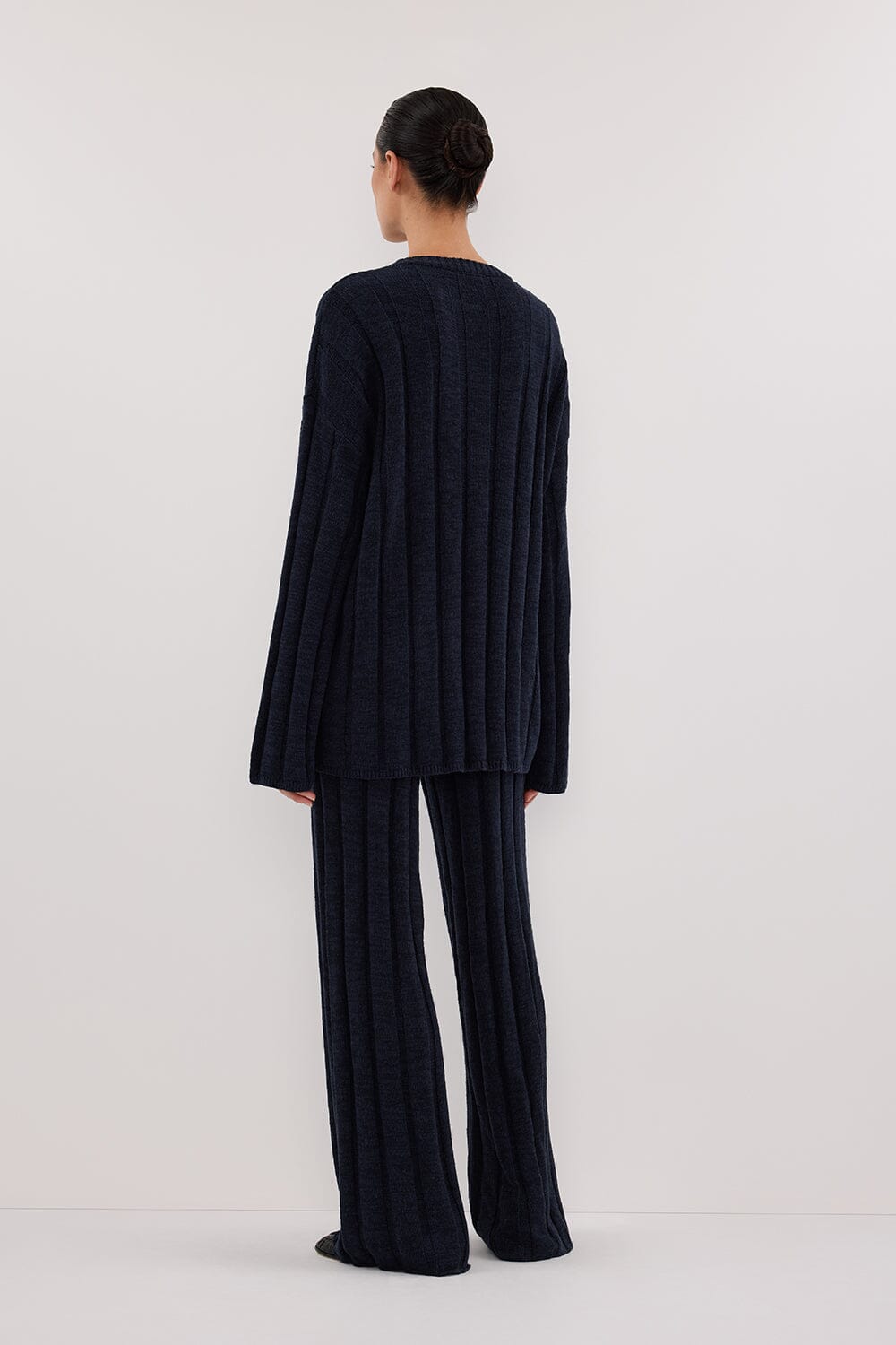 JAZZ INDIGO CREW NECK KNIT TOP Clothing DISSH Boutiques 