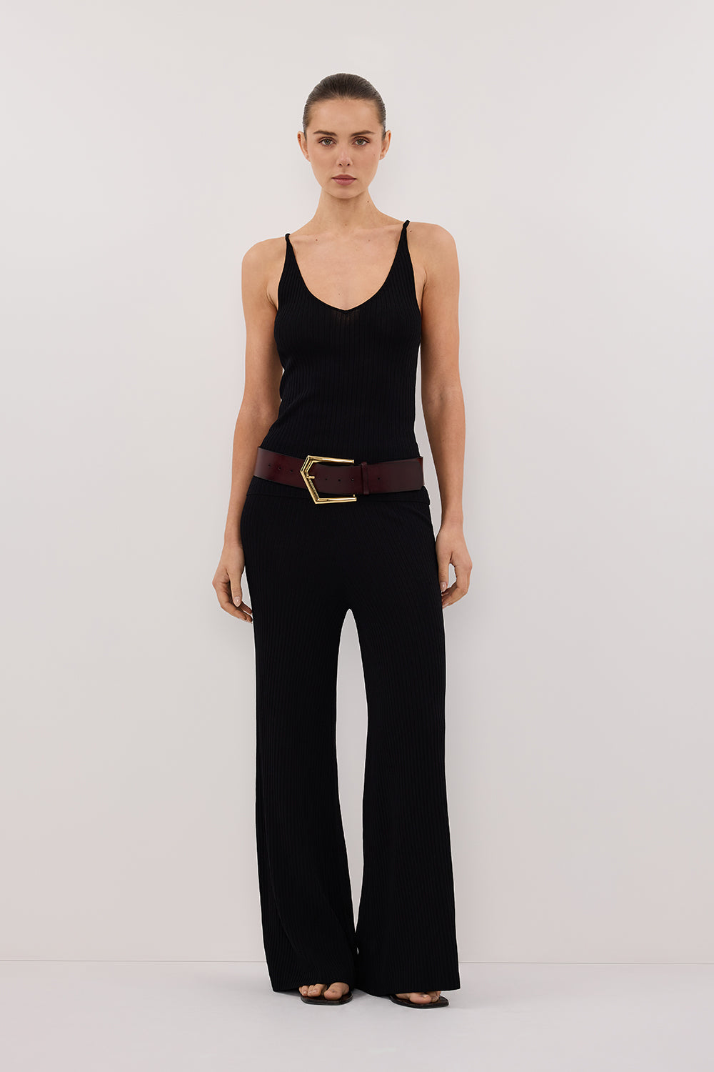 JOY BLACK TWIST KNIT TANK Clothing DISSH Boutiques 