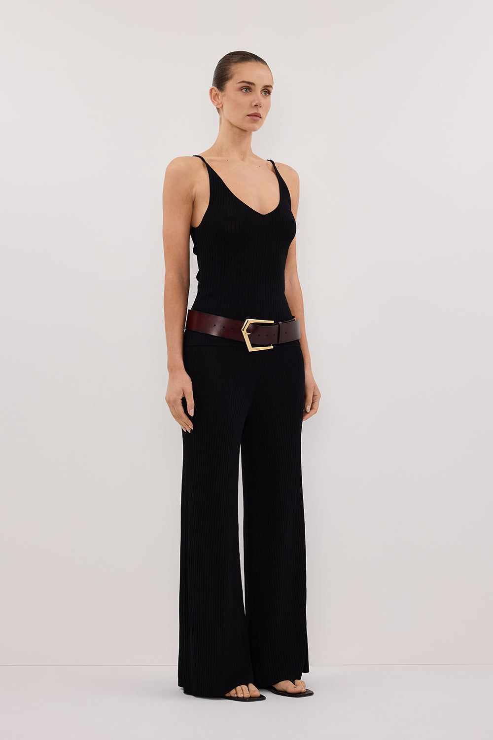 JOY BLACK TWIST KNIT TANK Clothing DISSH Boutiques 
