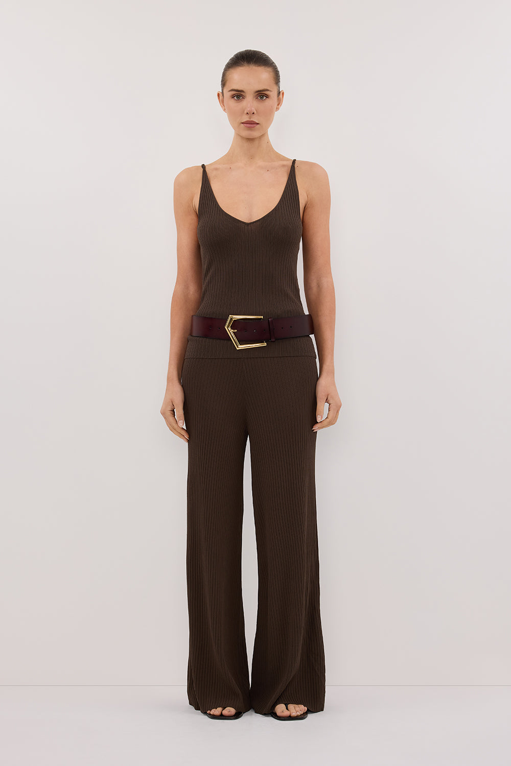 JOY TURKISH COFFEE TWIST KNIT TANK Clothing DISSH Boutiques 