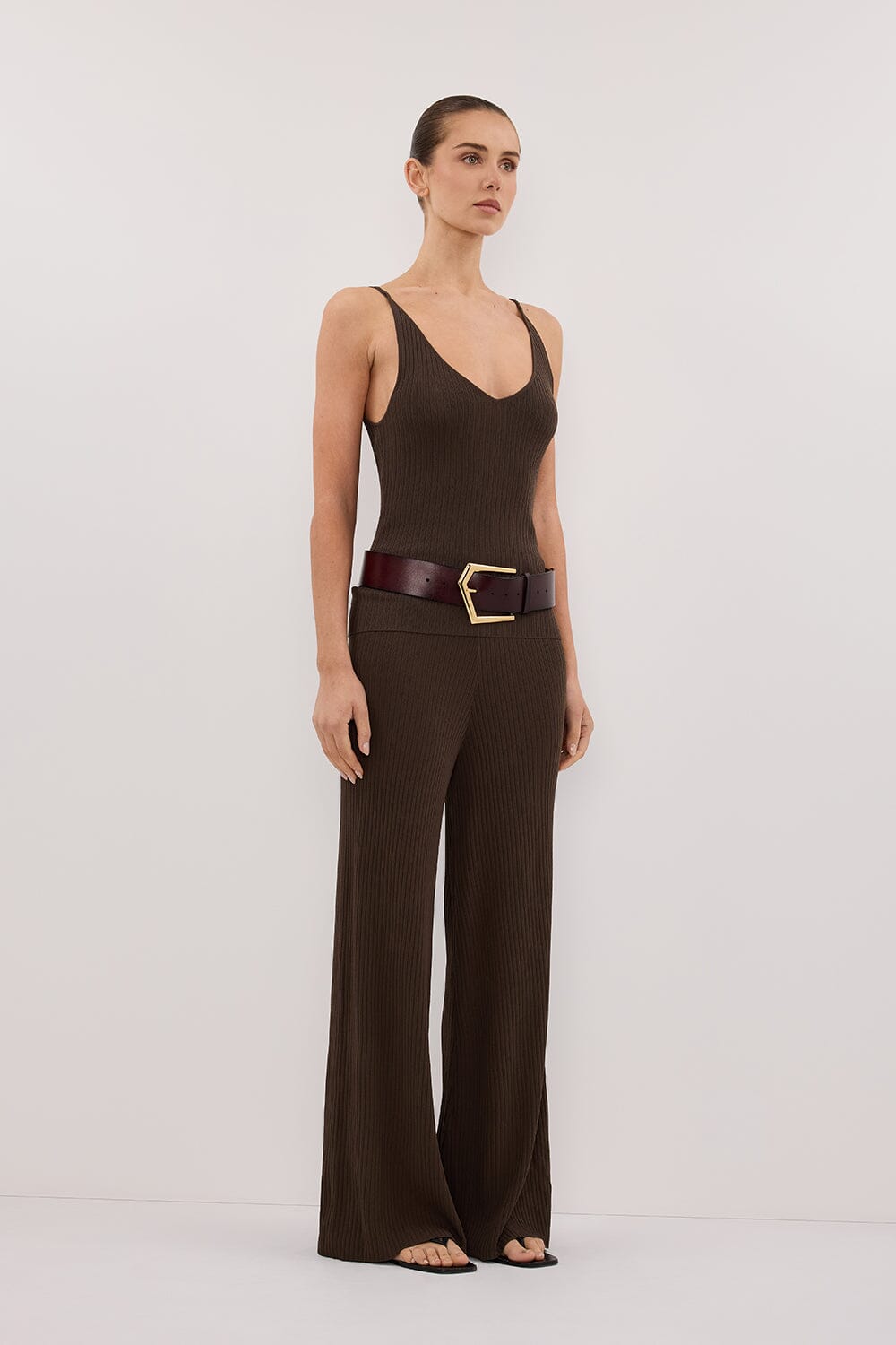 JOY TURKISH COFFEE TWIST KNIT TANK Clothing DISSH Boutiques 