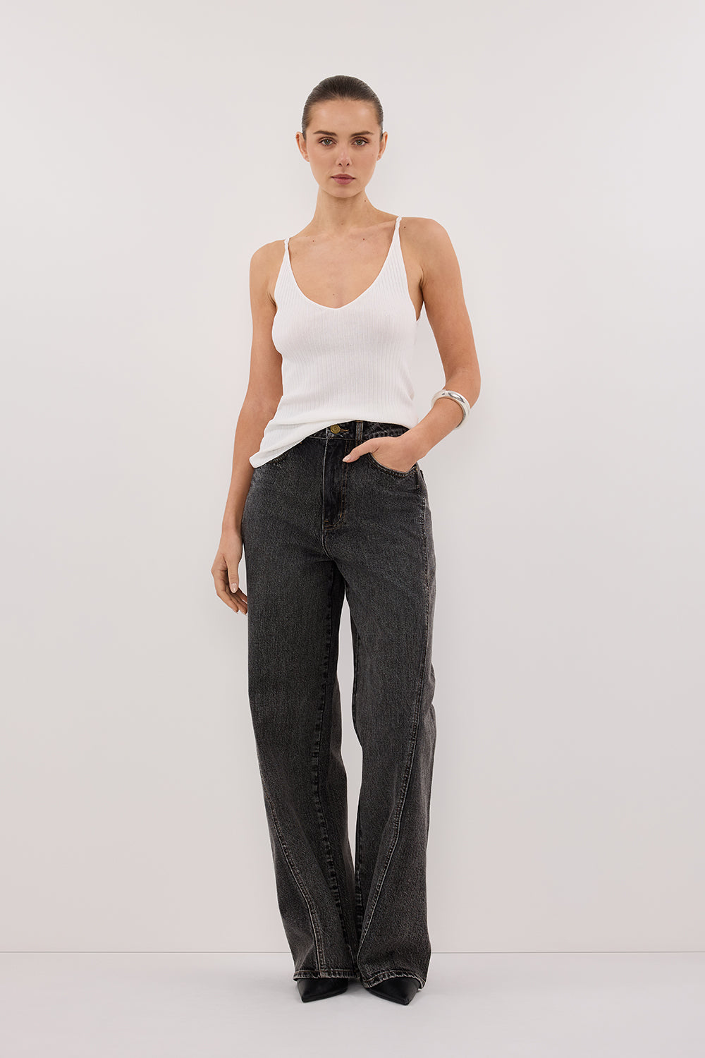 JOY OFF WHITE TWIST KNIT TANK Clothing DISSH Boutiques XXS WHITE 