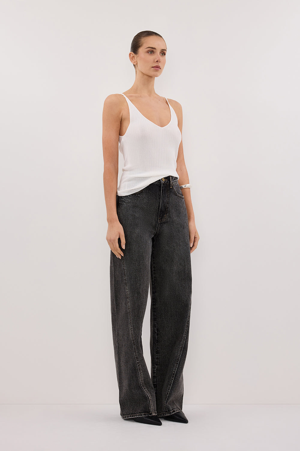 JOY OFF WHITE TWIST KNIT TANK Clothing DISSH Boutiques 