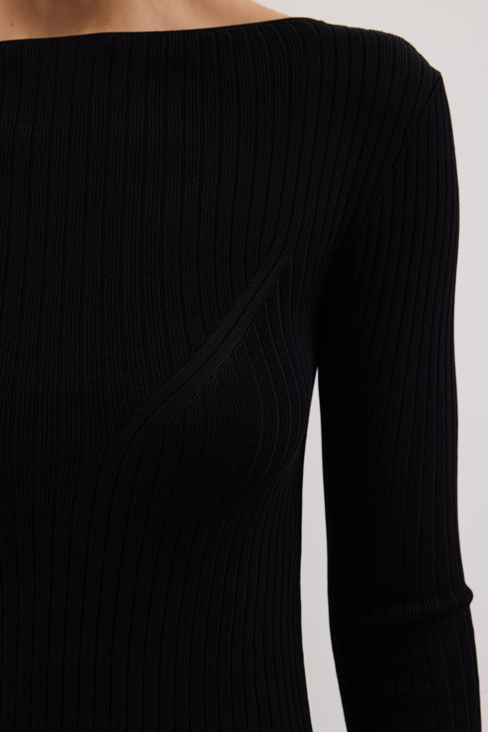 JOY BLACK LONGLINE KNIT TOP Clothing DISSH Boutiques 