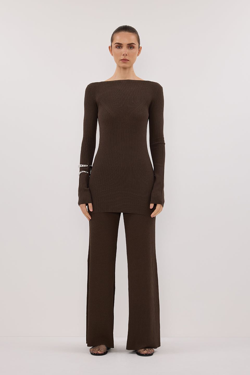 JOY DARK OLIVE LONGLINE KNIT TOP Clothing DISSH Boutiques 