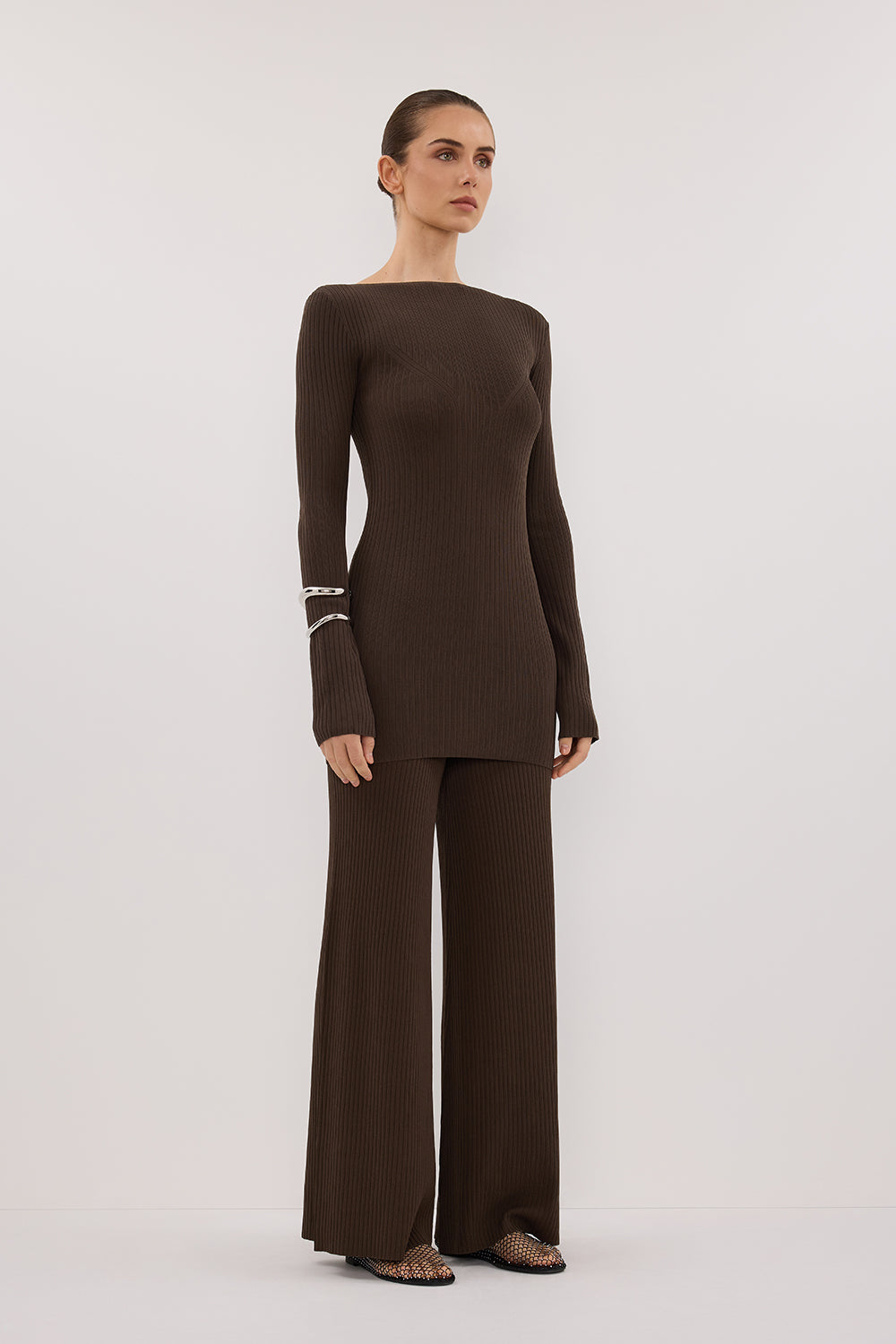 JOY DARK OLIVE LONGLINE KNIT TOP Clothing DISSH Boutiques 