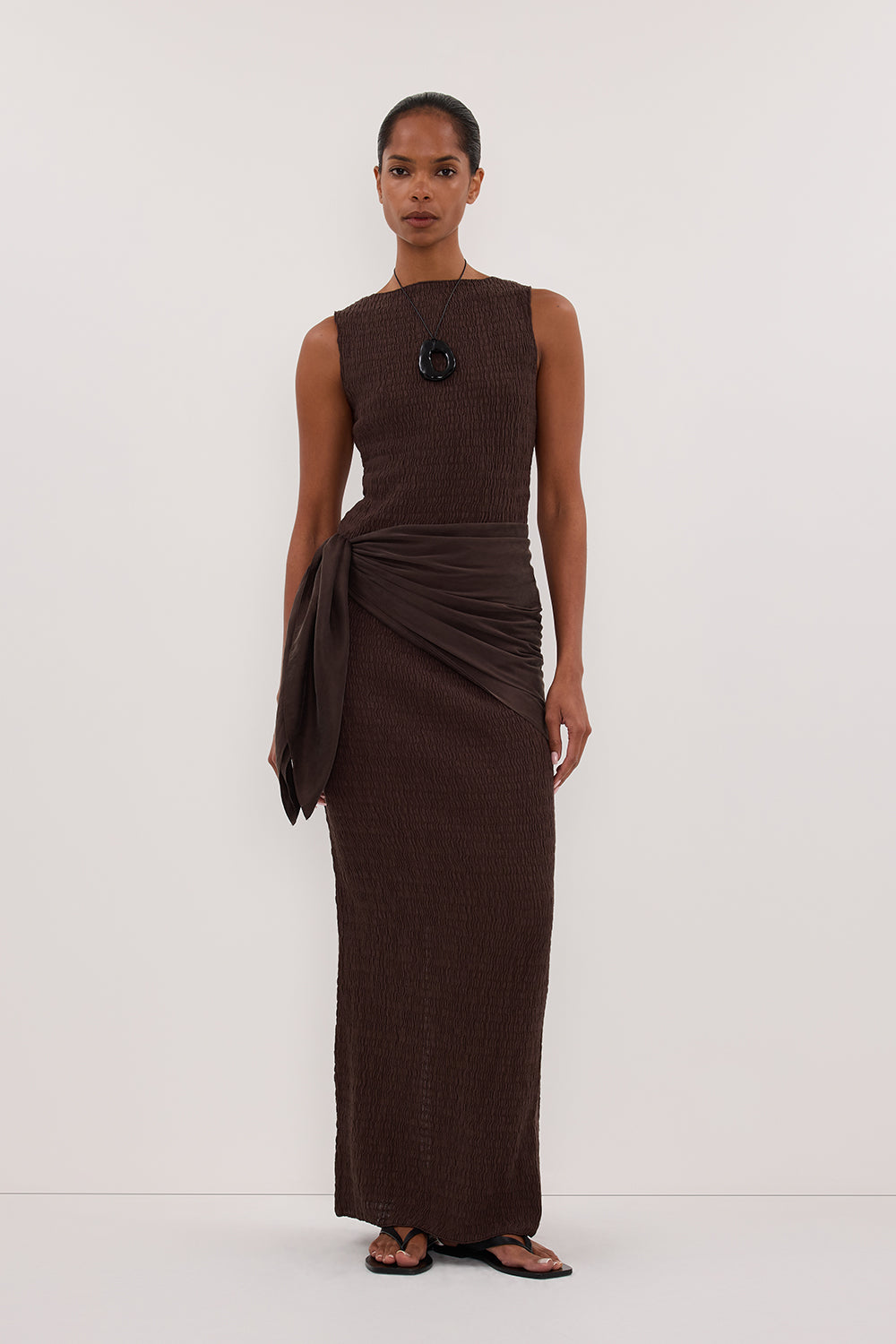 MELISSA CHOCOLATE SLEEVELESS KNIT TOP Clothing DISSH Boutiques XS CHOCOLATE 