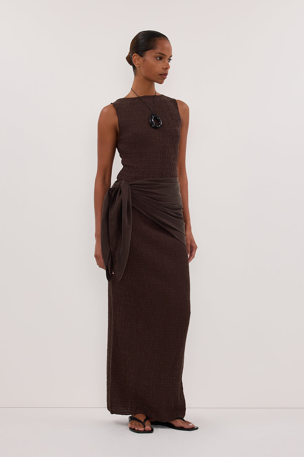 MELISSA CHOCOLATE SLEEVELESS KNIT TOP Clothing DISSH Boutiques 