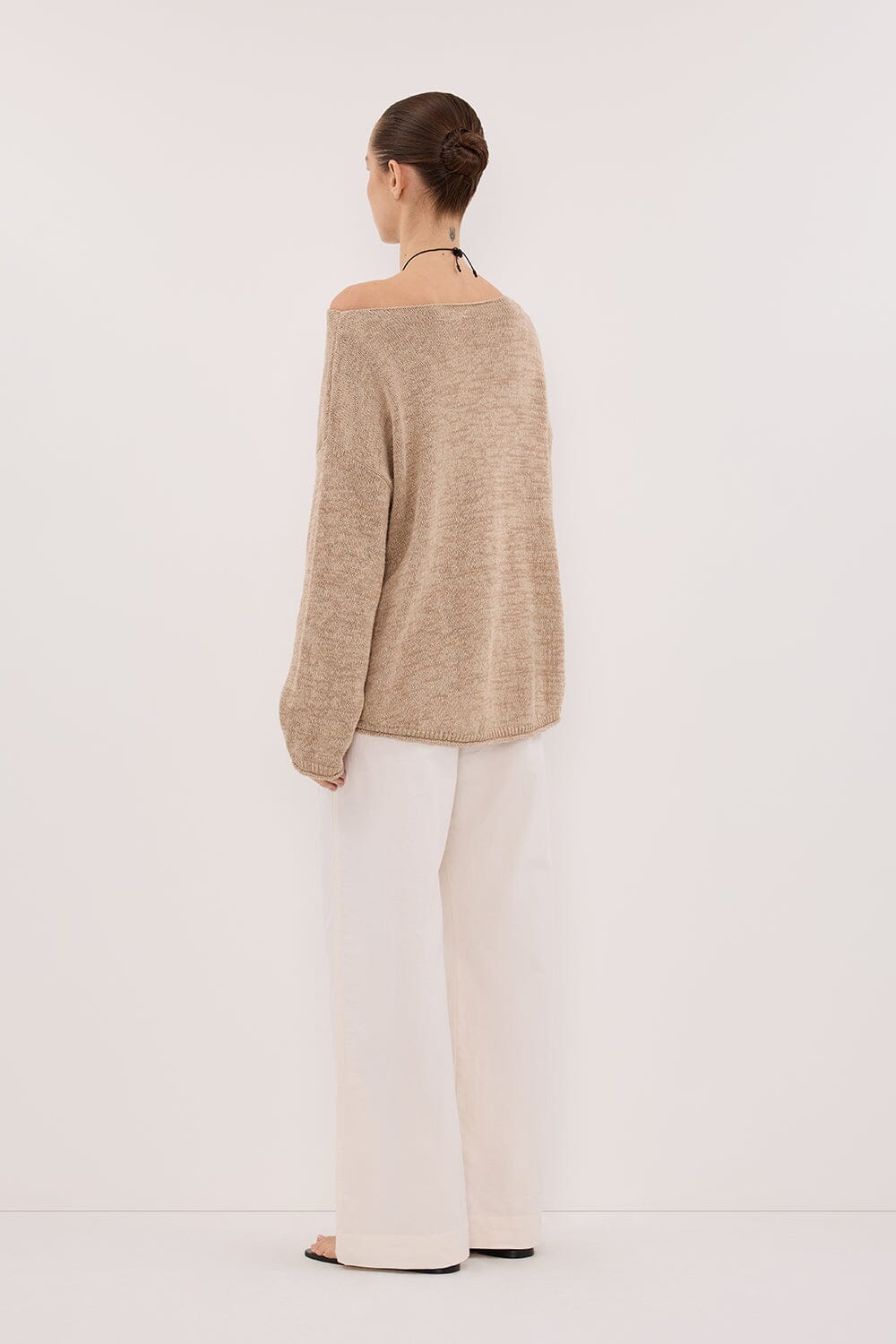 ALIZA NATURAL LONG SLEEVE KNIT JUMPER Clothing DISSH Boutiques 