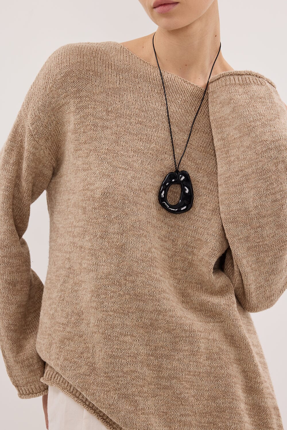 ALIZA NATURAL LONG SLEEVE KNIT JUMPER Clothing DISSH Boutiques 