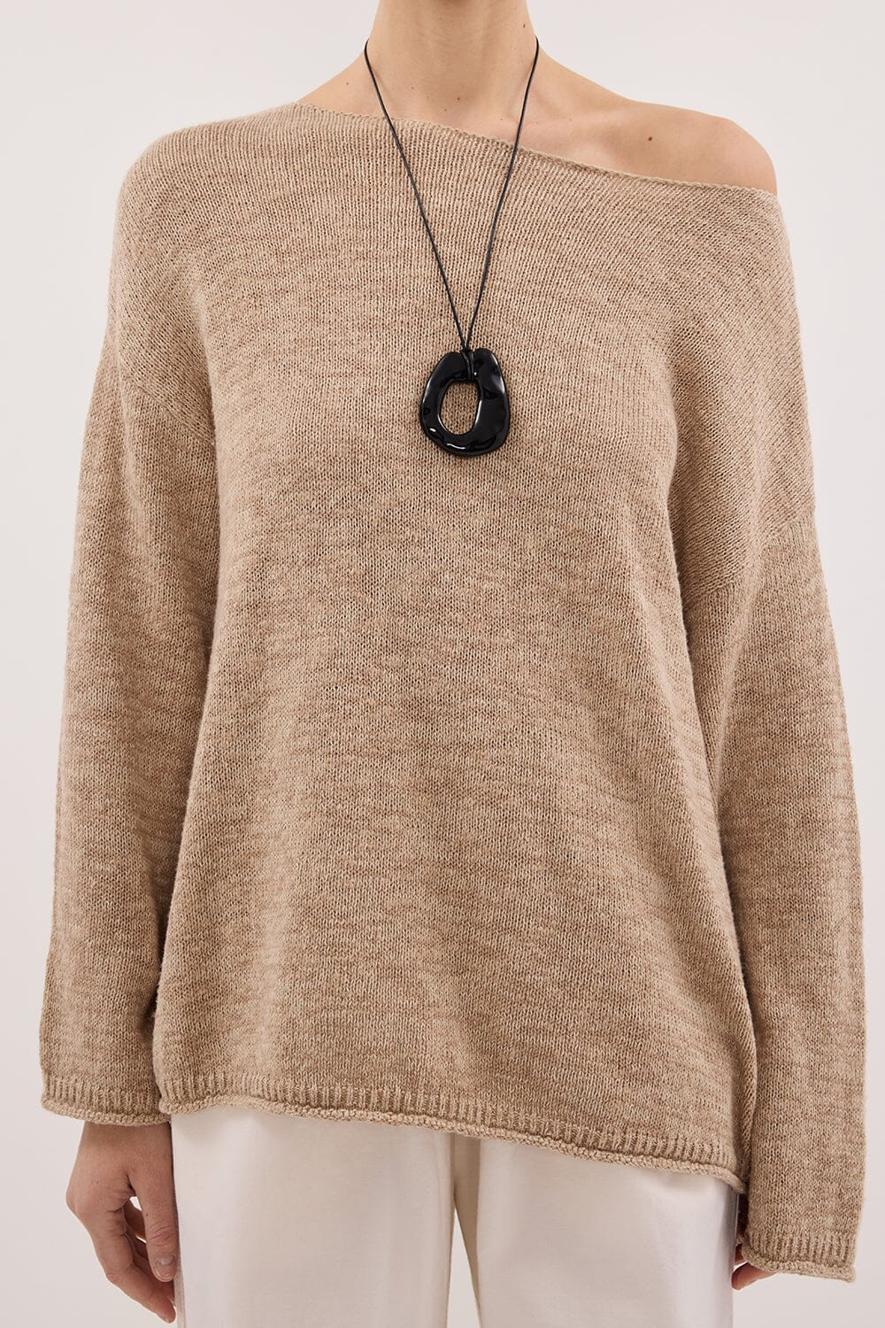 ALIZA NATURAL LONG SLEEVE KNIT JUMPER Clothing DISSH Boutiques 
