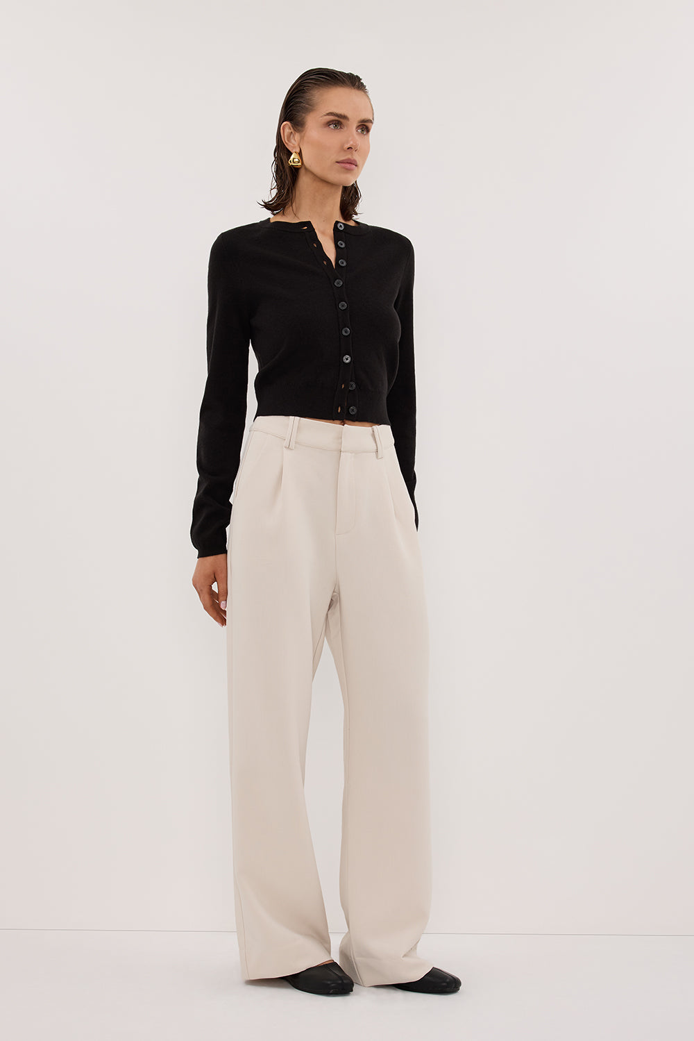 MONACO BLACK LONG SLEEVE CARDIGAN Clothing DISSH Boutiques 