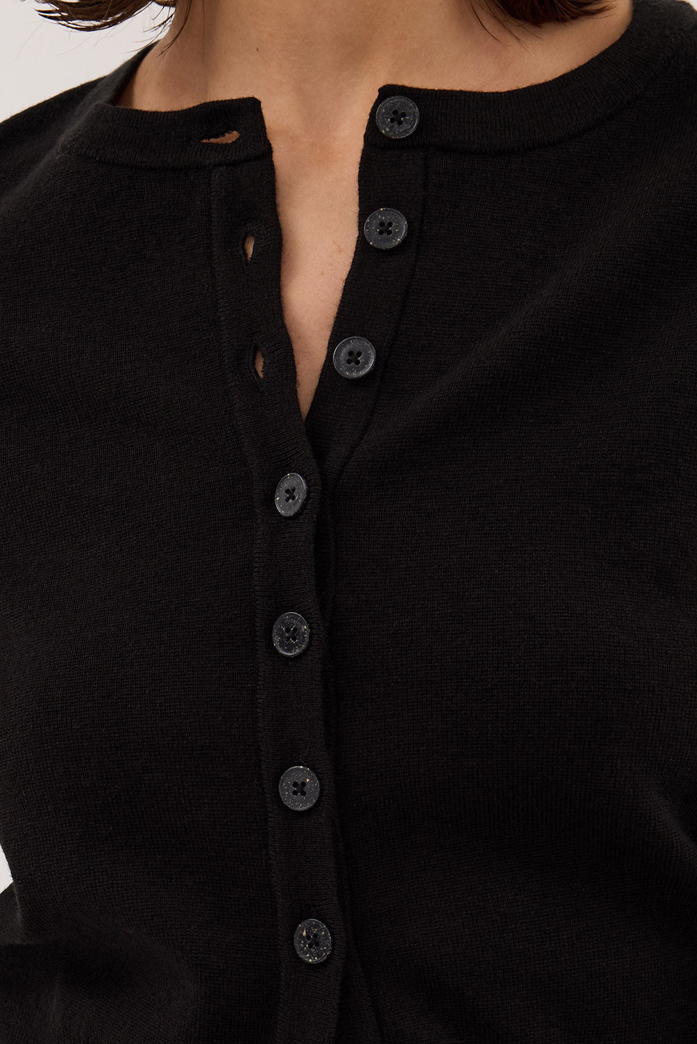 MONACO BLACK LONG SLEEVE CARDIGAN Clothing DISSH Boutiques 