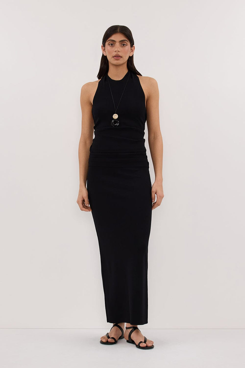 SOL BLACK SCARF HALTER KNIT TOP Clothing DISSH Boutiques 