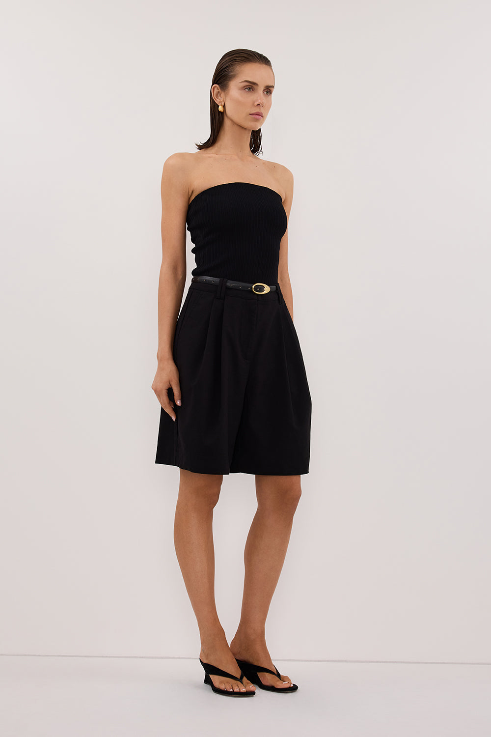 LIMA BLACK BANDEAU KNIT TOP Clothing DISSH Boutiques 