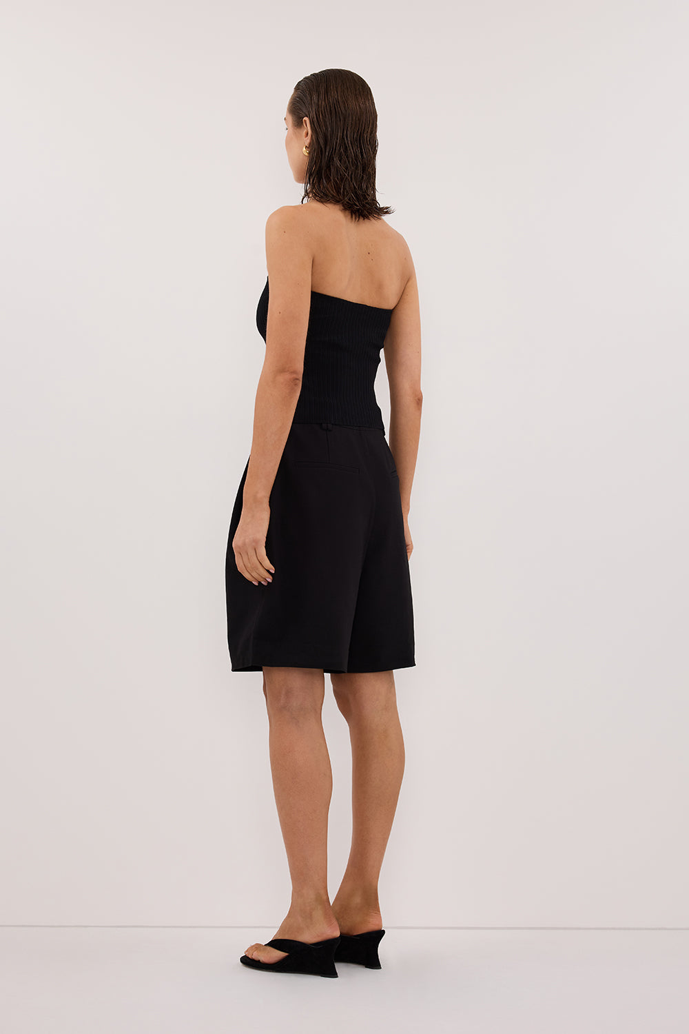 LIMA BLACK BANDEAU KNIT TOP Clothing DISSH Boutiques 