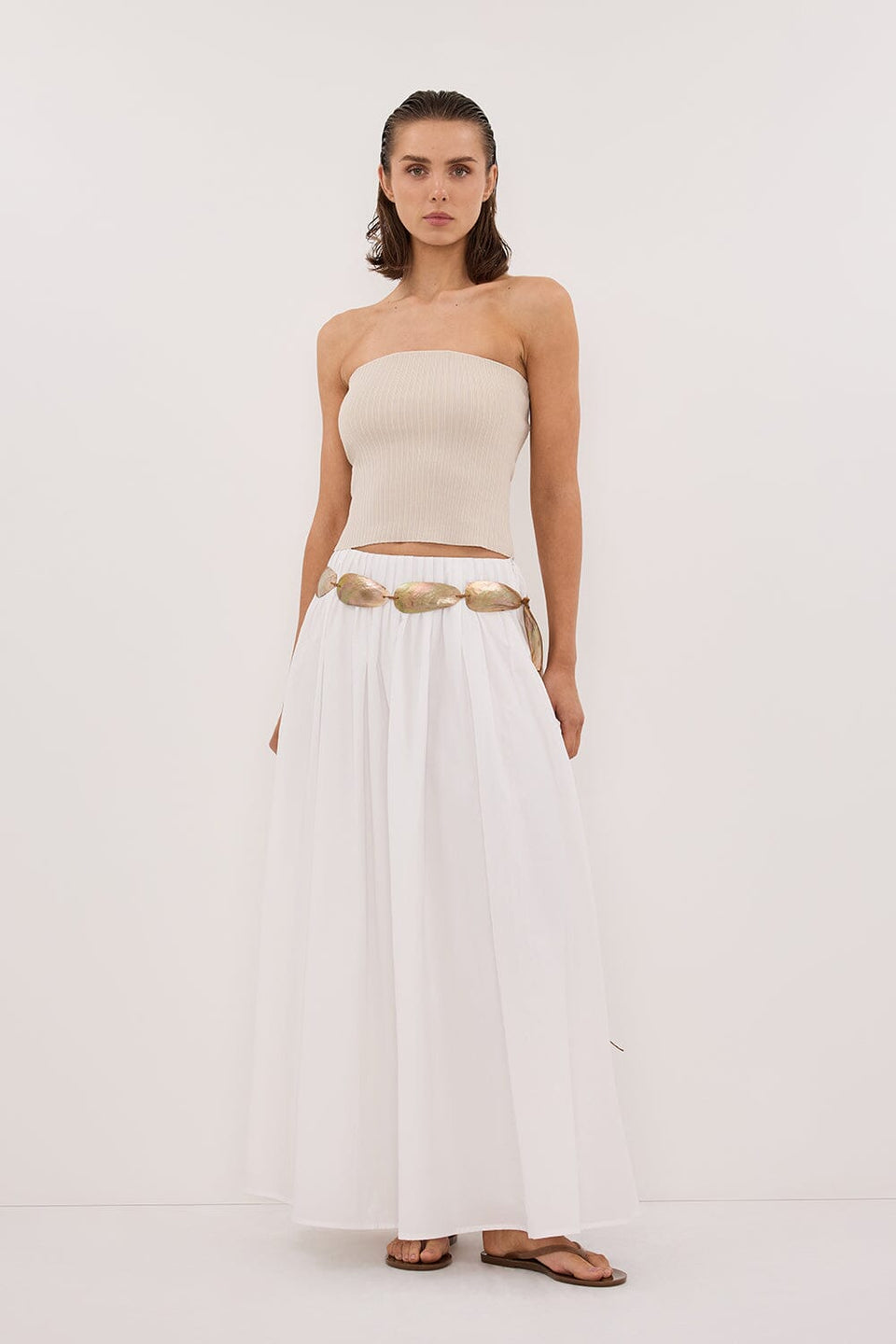 LIMA BONE STRAPLESS BANDEAU KNIT TOP Clothing DISSH Boutiques XS BONE 