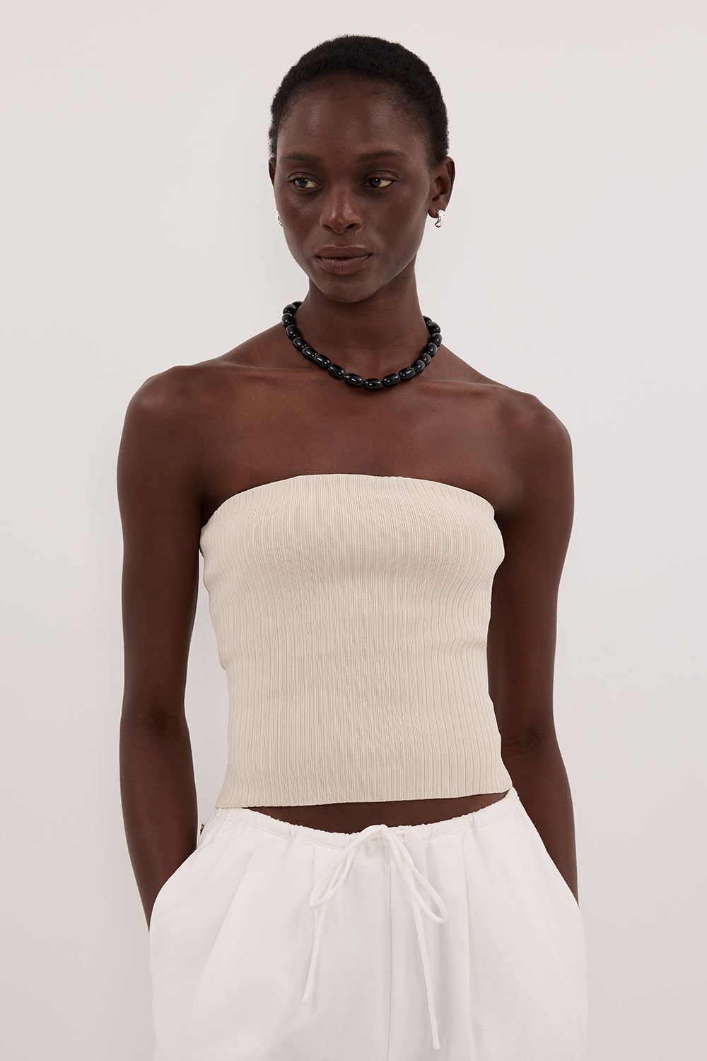 LIMA BONE STRAPLESS BANDEAU KNIT TOP Clothing DISSH Boutiques 