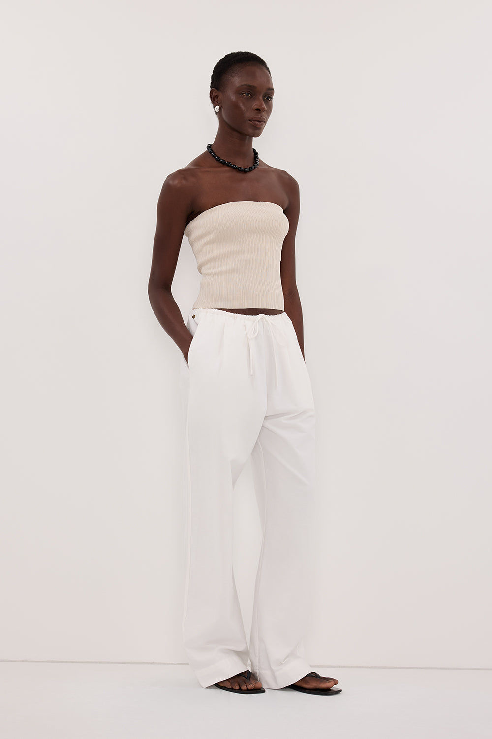 LIMA BONE STRAPLESS BANDEAU KNIT TOP Clothing DISSH Boutiques 