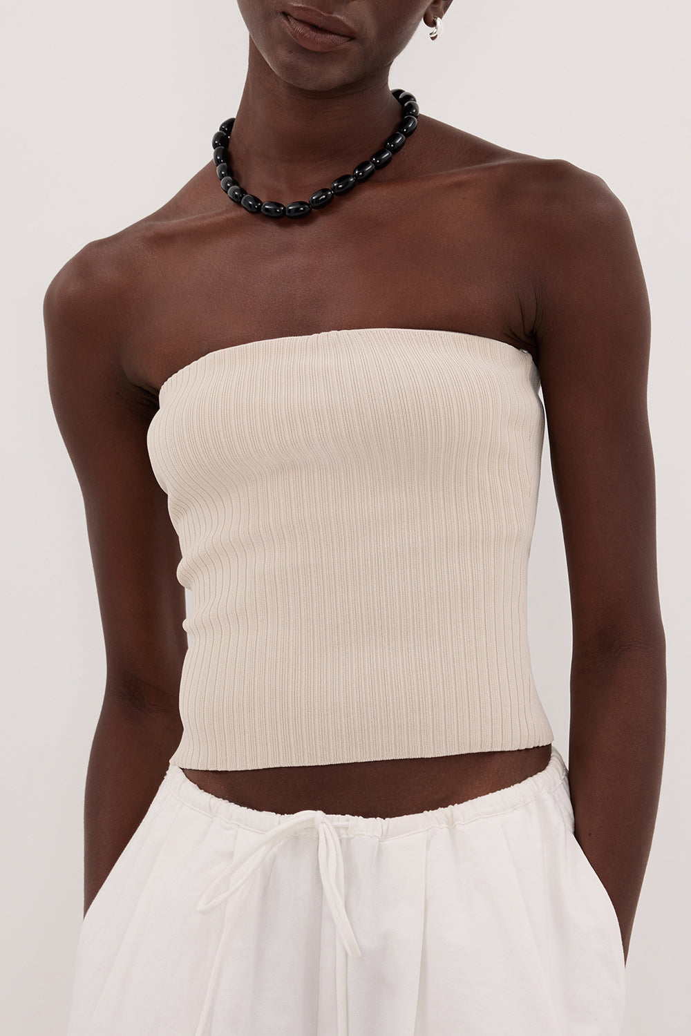 LIMA BONE STRAPLESS BANDEAU KNIT TOP Clothing DISSH Boutiques 