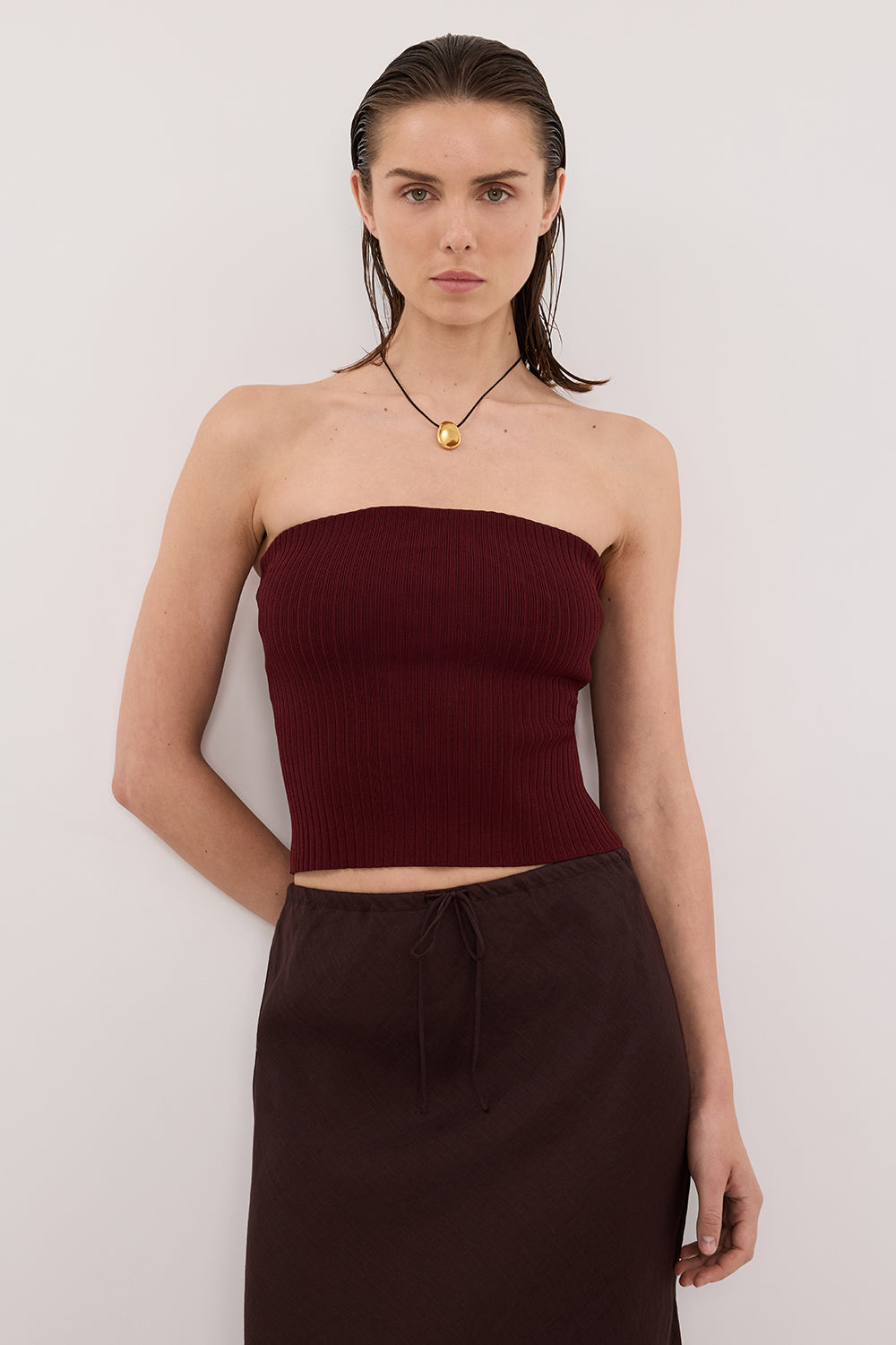 LIMA SAHARA STRAPLESS BANDEAU KNIT TOP Clothing DISSH Boutiques 