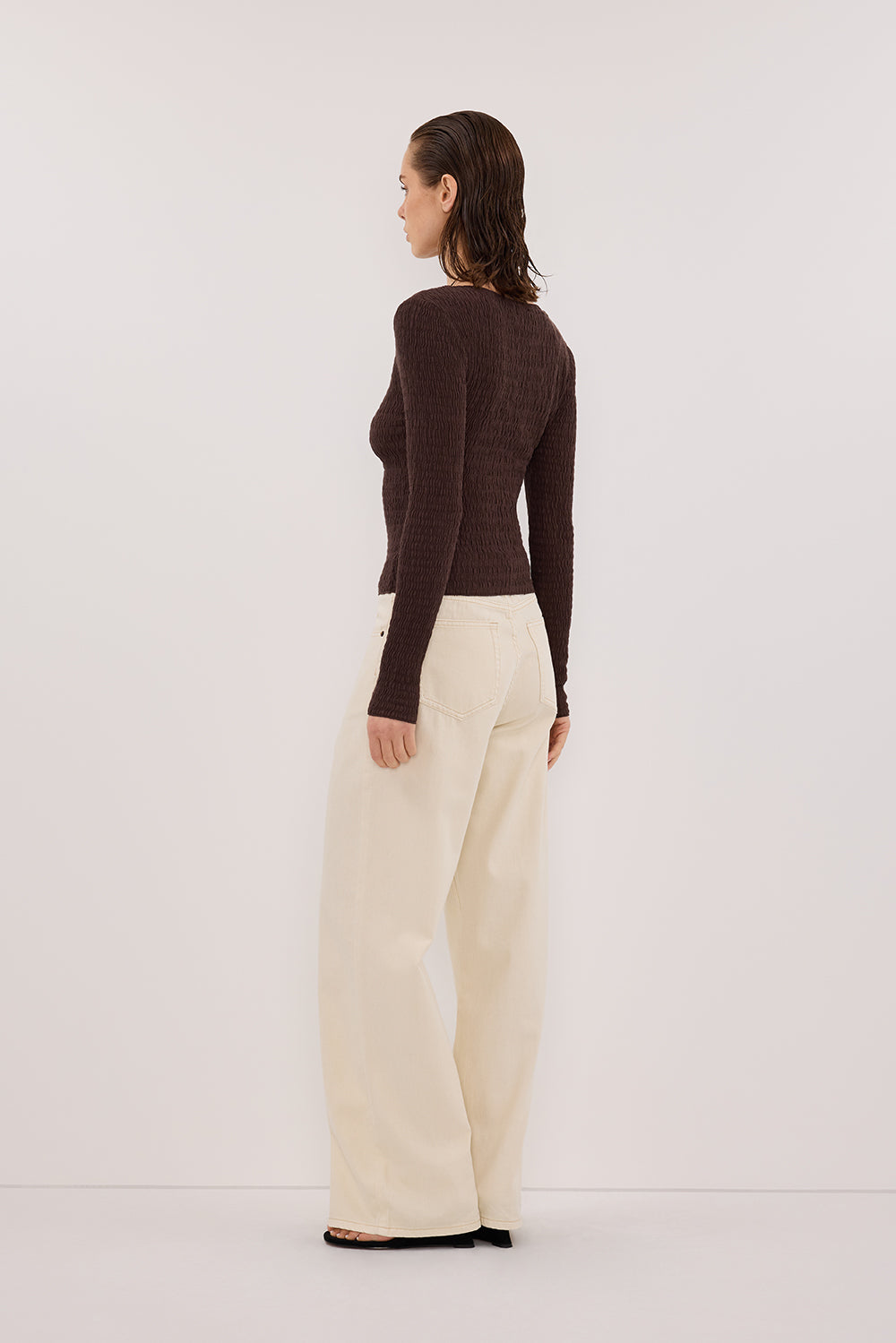 MELISSA CHOC LONG SLEEVE KNIT TOP Clothing DISSH Boutiques 