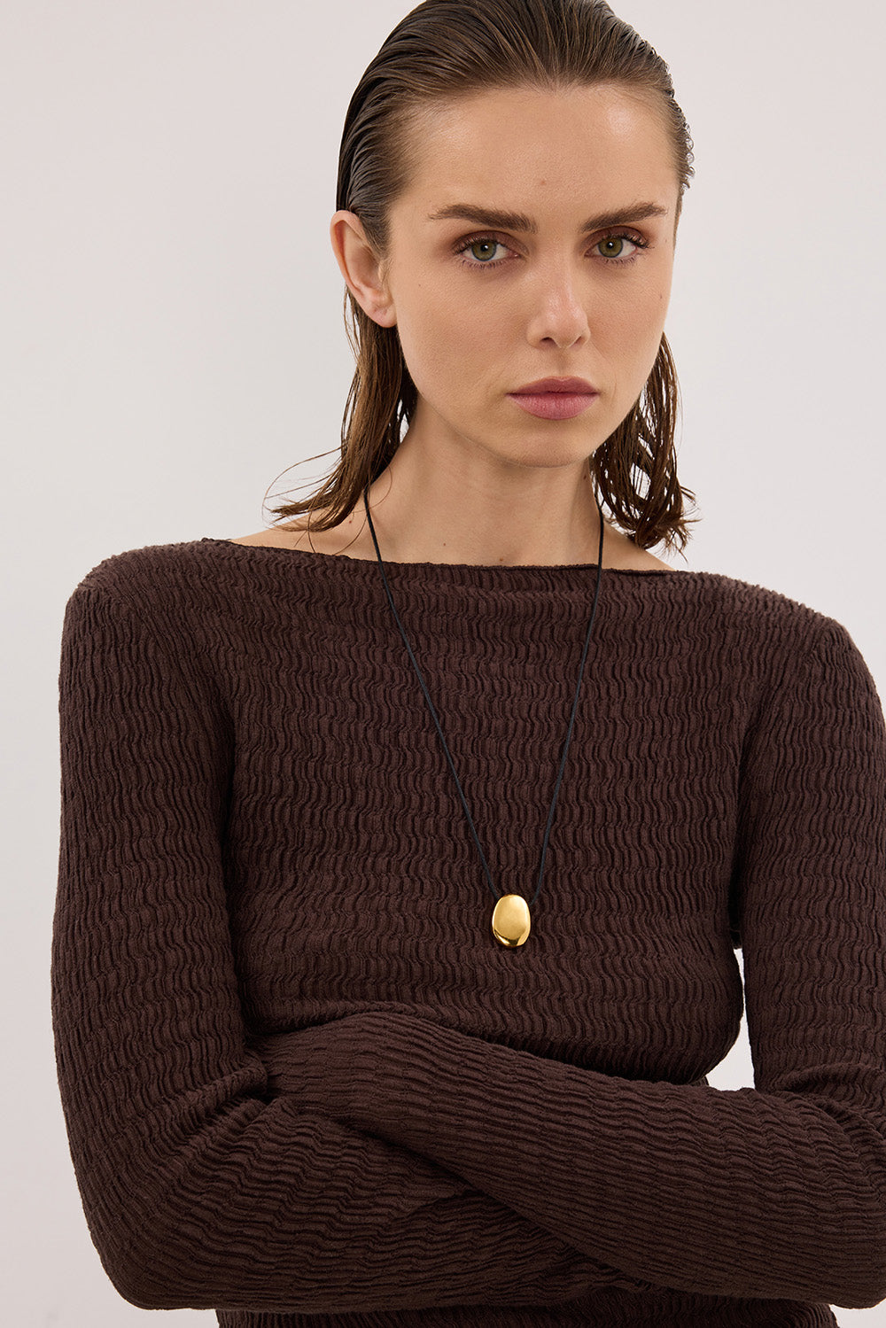 MELISSA CHOC LONG SLEEVE KNIT TOP Clothing DISSH Boutiques 