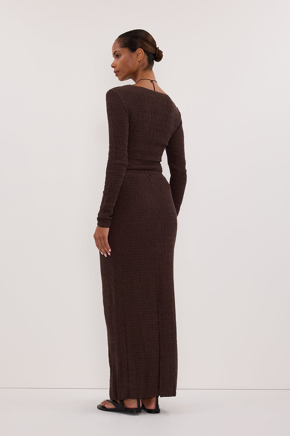 MELISSA CHOC LONG SLEEVE KNIT TOP Clothing DISSH Boutiques 