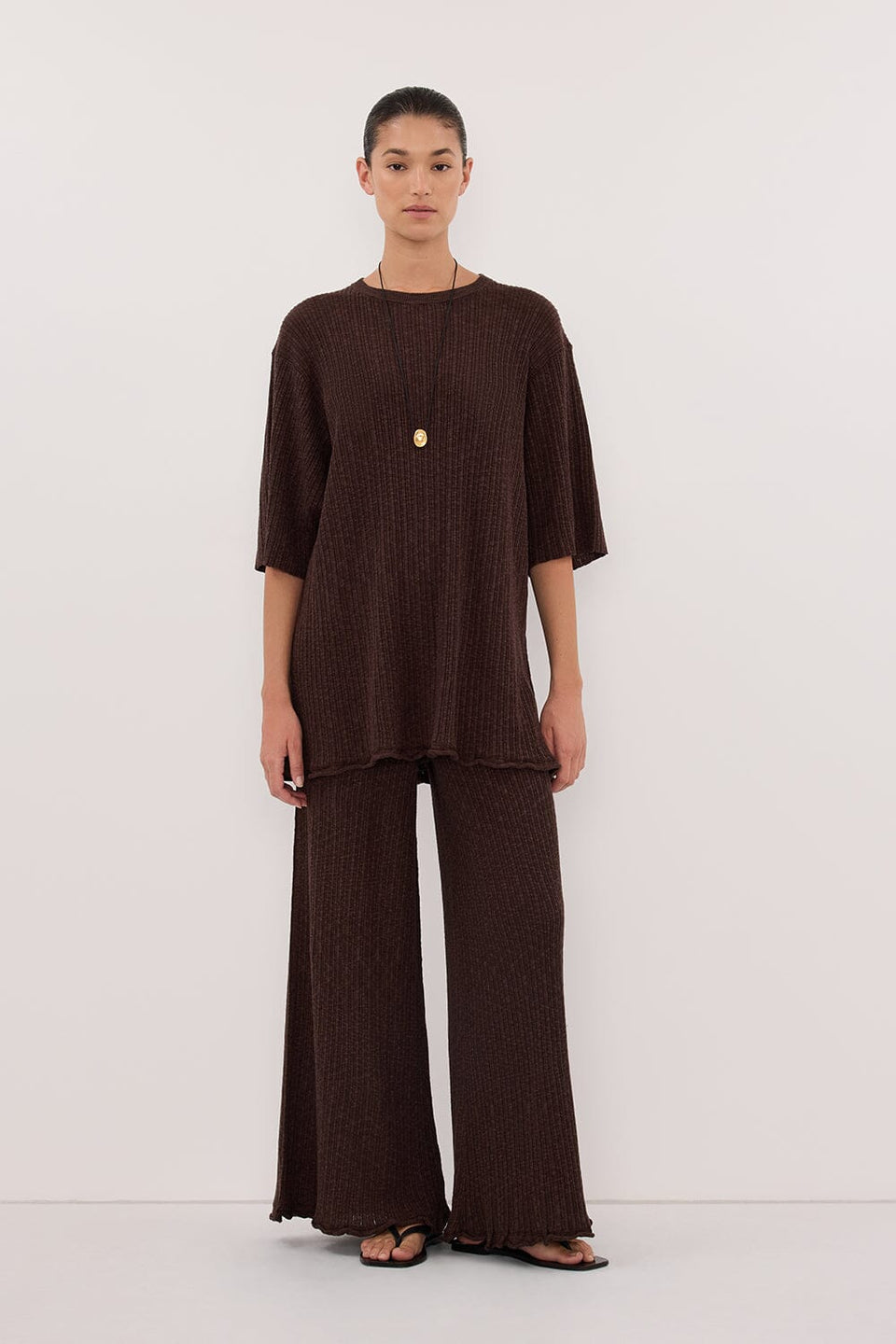 MAX CHOC LONGLINE KNIT TEE