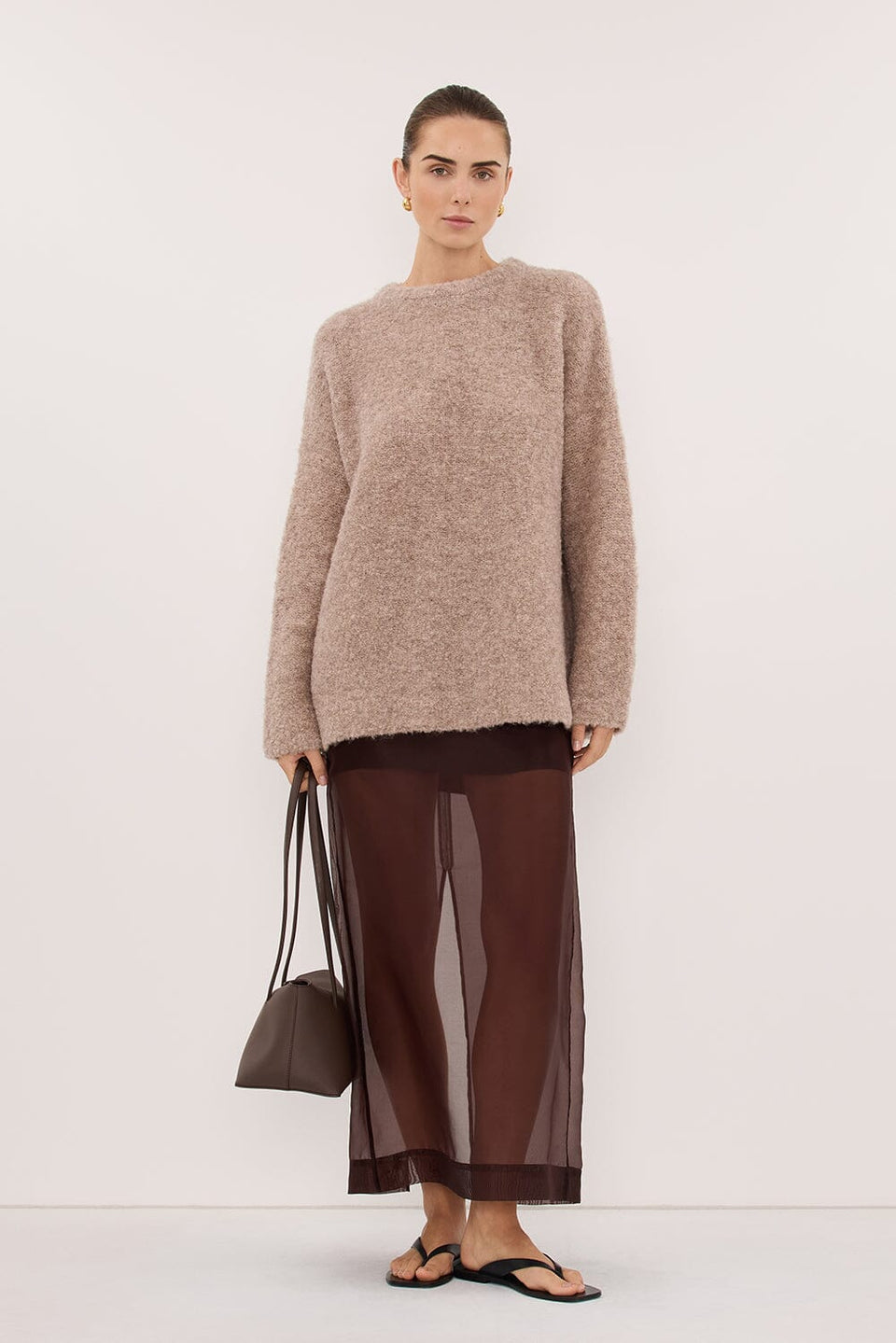 BILLIE OAT TEXTURED KNIT JUMPER Clothing DISSH Boutiques XS OAT 