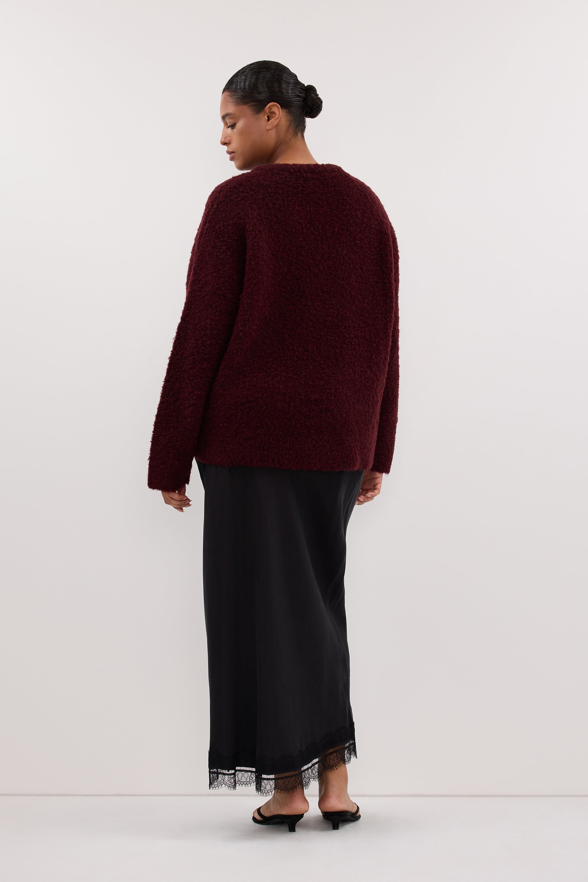 BILLIE WINE TEXTURED KNIT JUMPER