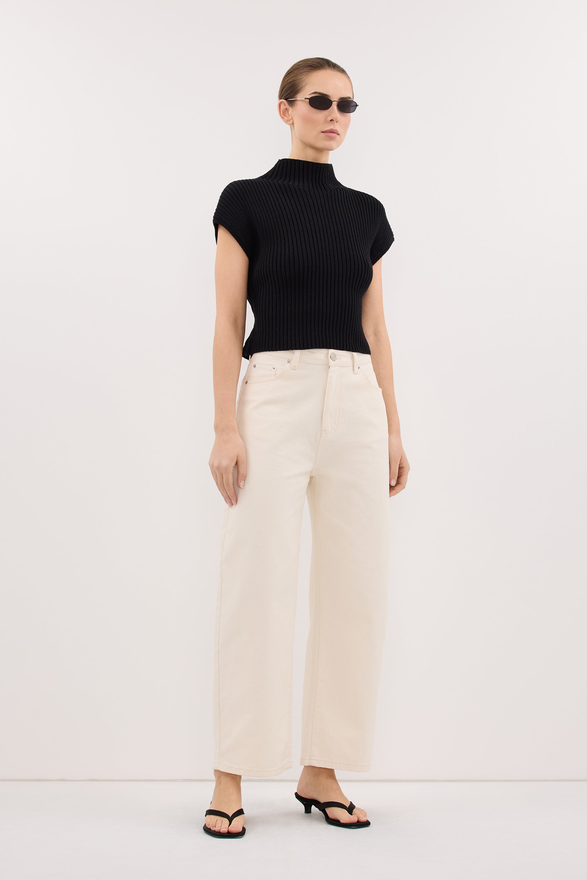 DELLA BLACK KNIT TOP